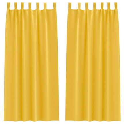 Mørklægningsgardiner med ringe 2 stk. Sennepsgul 225 x 140 cm