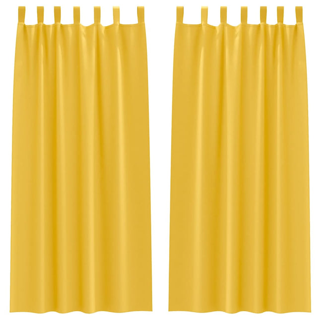 Mørklægningsgardiner med ringe 2 pcs Sennepsgul 225 x 140 cm