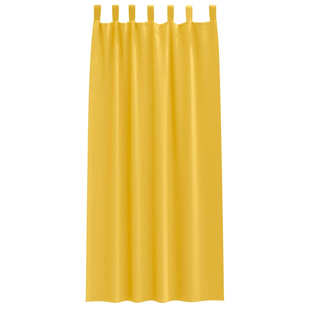 Mørklægningsgardiner med ringe 2 pcs Sennepsgul 260 x 140 cm