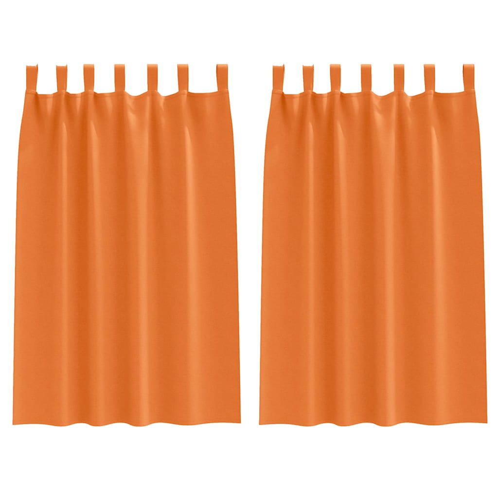 Mørklægningsgardiner med ringe 2 pcs Lys Orange 175 x 140 cm