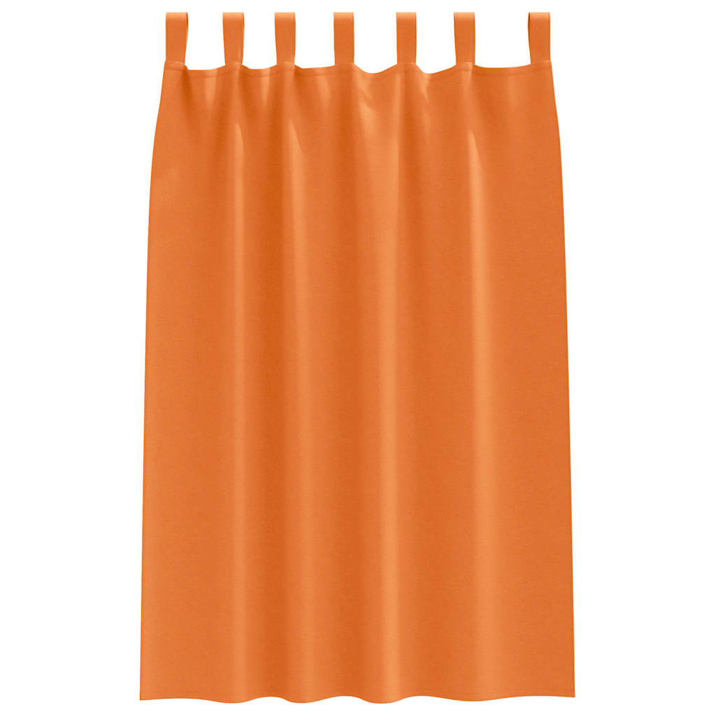 Mørklægningsgardiner med ringe 2 pcs Lys Orange 175 x 140 cm