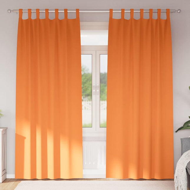 Mørklægningsgardiner med ringe 2 pcs Lys Orange 225 x 140 cm