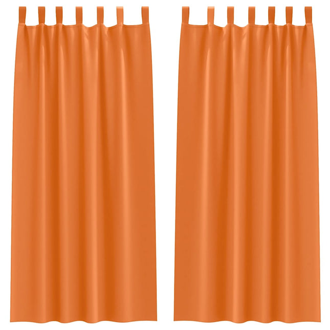 Mørklægningsgardiner med ringe 2 pcs Lys Orange 245 x 140 cm
