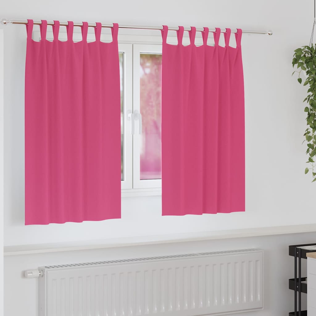 Mørklægningsgardiner med ringe 2 pcs Lys Pink 140 x 140 cm