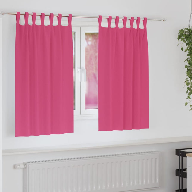 Mørklægningsgardiner med ringe 2 pcs Lys Pink 140 x 140 cm