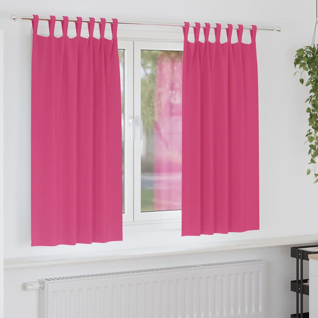 Mørklægningsgardiner med ringe 2 pcs Lys Pink 175 x 140 cm