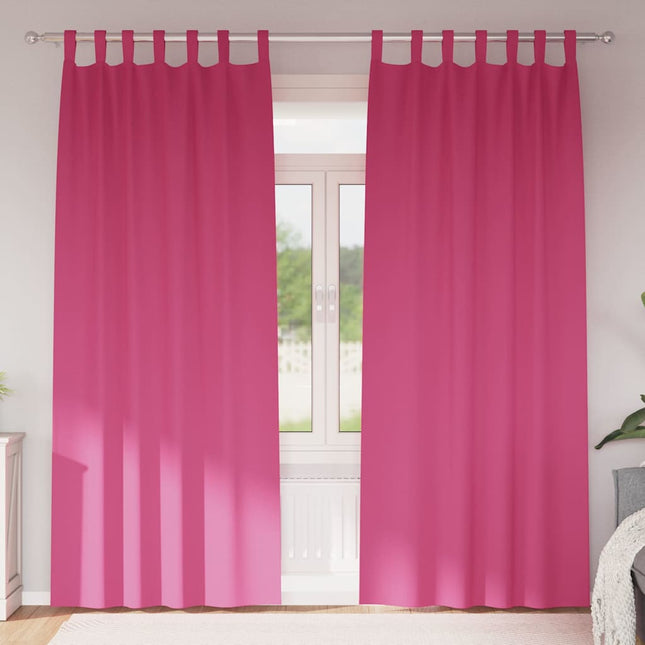 Mørklægningsgardiner med ringe 2 pcs Lys Pink 225 x 140 cm