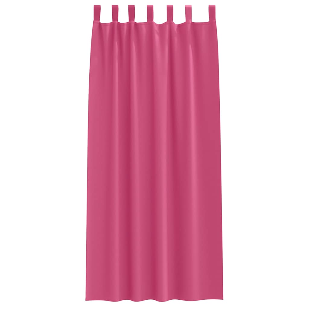 Mørklægningsgardiner med ringe 2 pcs Lys Pink 245 x 140 cm