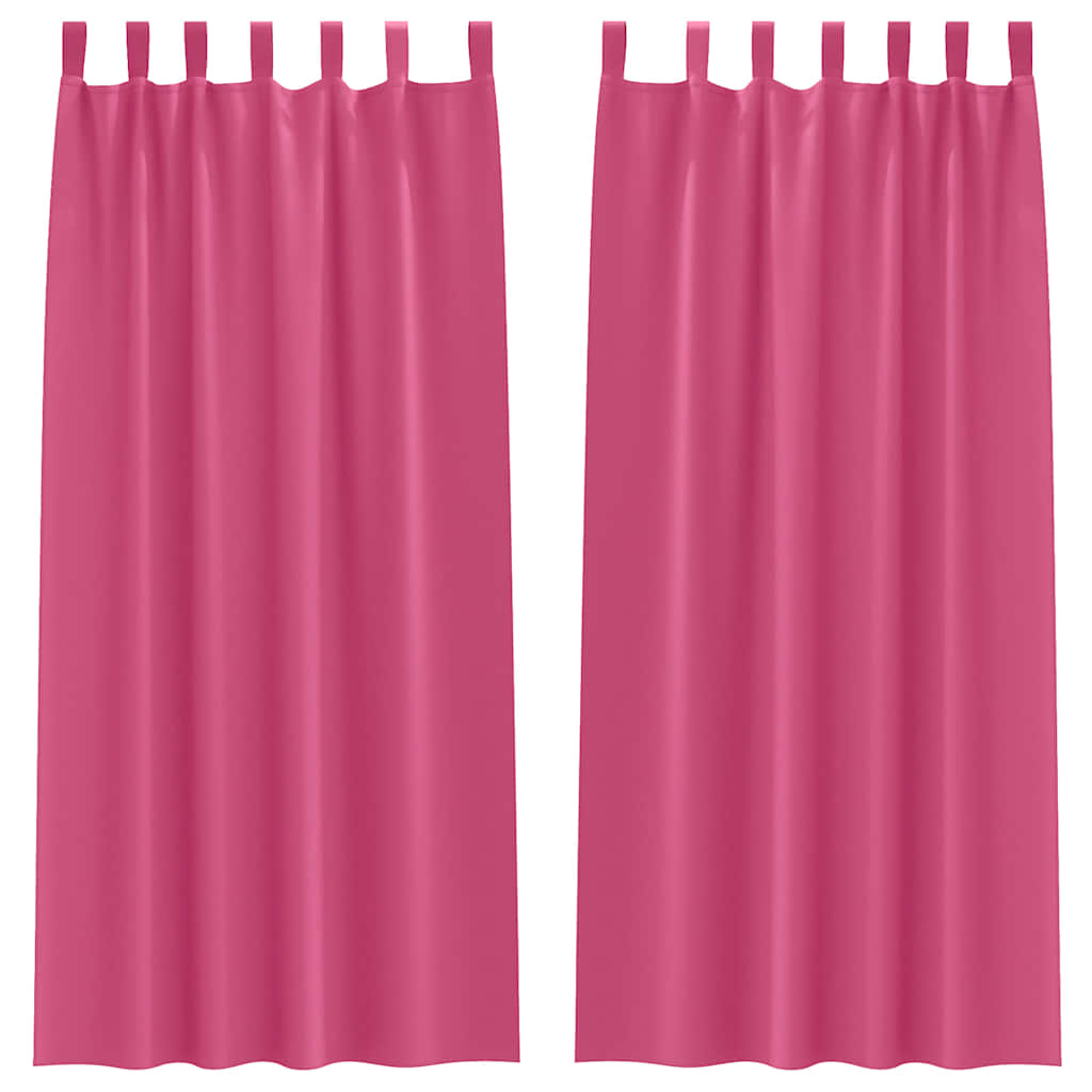 Mørklægningsgardiner med ringe 2 pcs Lys Pink 260 x 140 cm