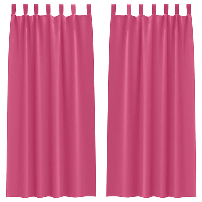 Mørklægningsgardiner med ringe 2 pcs Lys Pink 260 x 140 cm