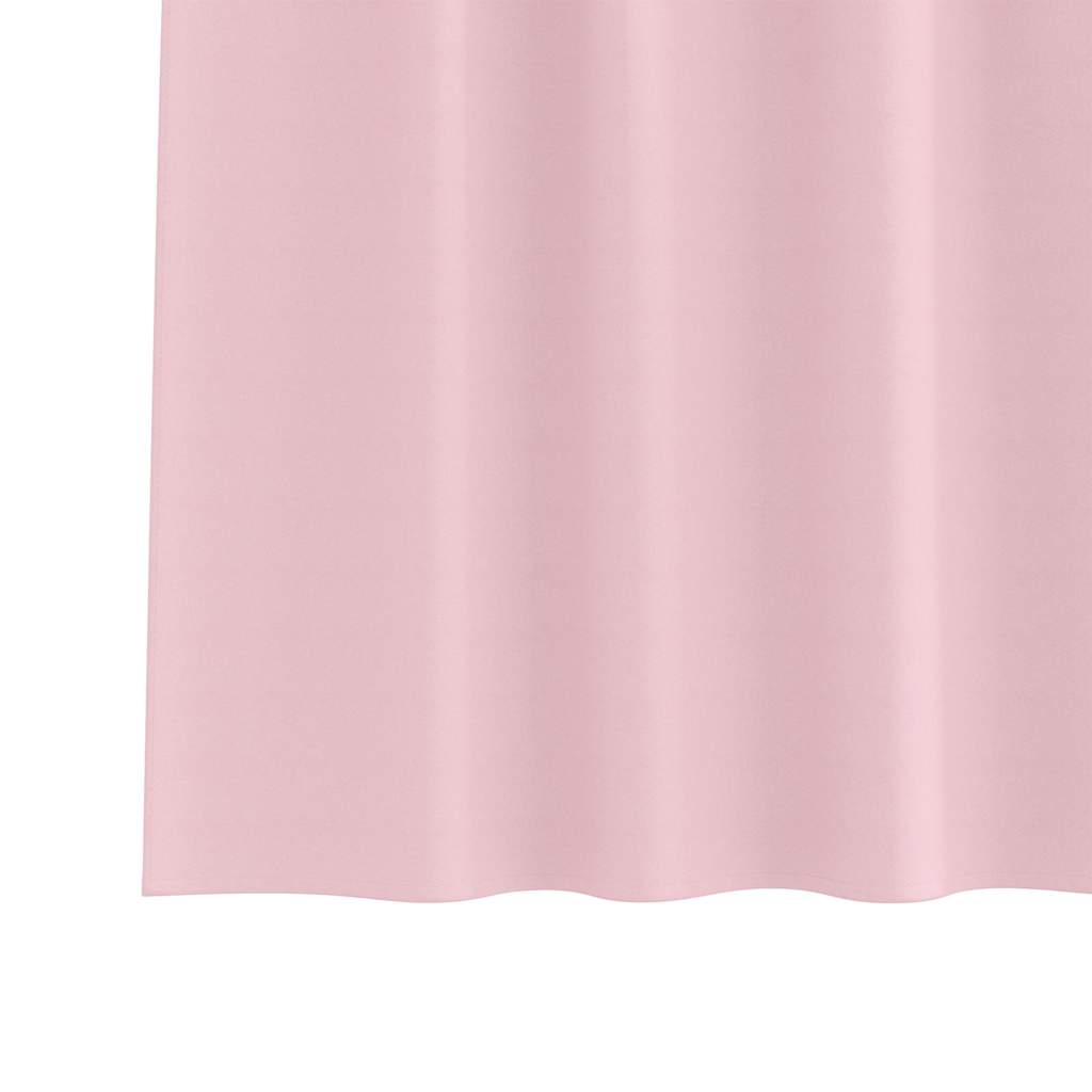 Mørklægningsgardiner med ringe 2 pcs Lyserød 140 x 140 cm