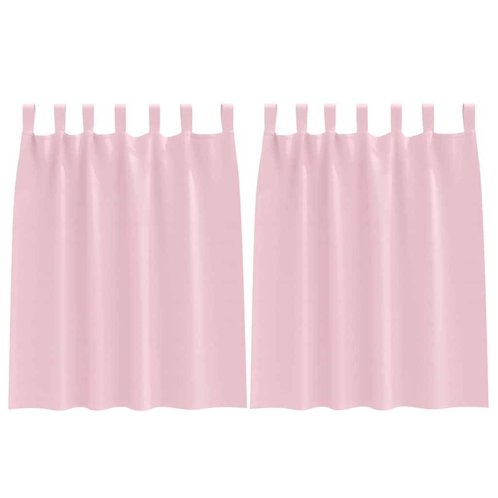 Mørklægningsgardiner med ringe 2 pcs Lyserød 140 x 140 cm