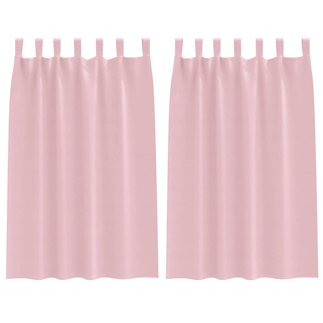 Mørklægningsgardiner med ringe 2 pcs Lyserød 175 x 140 cm