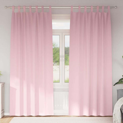 Mørklægningsgardiner med ringe 2 pcs Lyserød 245 x 140 cm