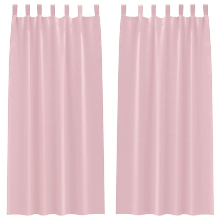 Mørklægningsgardiner med ringe 2 pcs Lyserød 245 x 140 cm