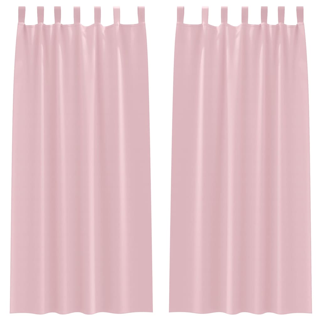 Mørklægningsgardiner med ringe 2 pcs Lyserød 260 x 140 cm