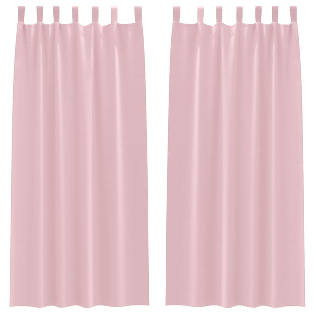 Mørklægningsgardiner med ringe 2 pcs Lyserød 260 x 140 cm