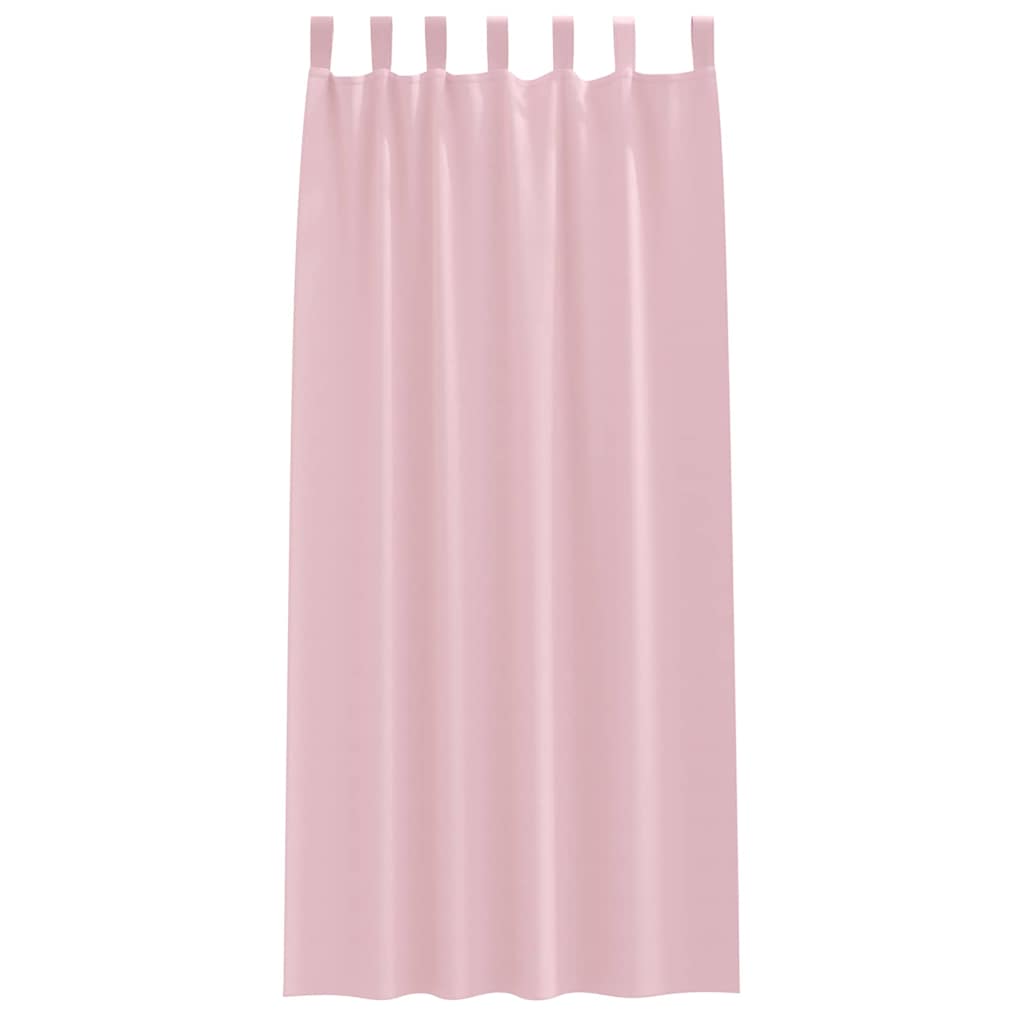 Mørklægningsgardiner med ringe 2 pcs Lyserød 260 x 140 cm