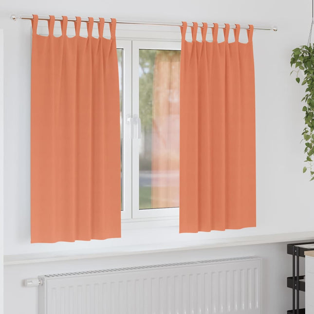 Mørklægningsgardiner med ringe 2 pcs Terrakotta 175 x 140 cm