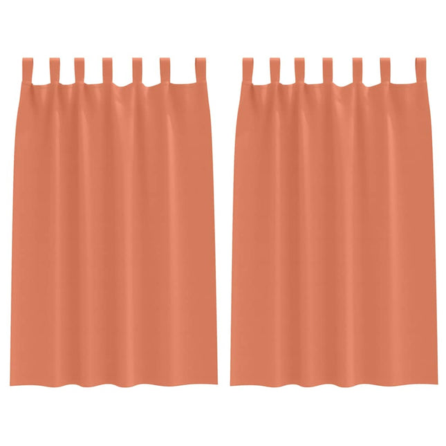 Mørklægningsgardiner med ringe 2 pcs Terrakotta 175 x 140 cm