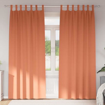 Mørklægningsgardiner med ringe 2 stk. Terrakotta 225 x 140 cm