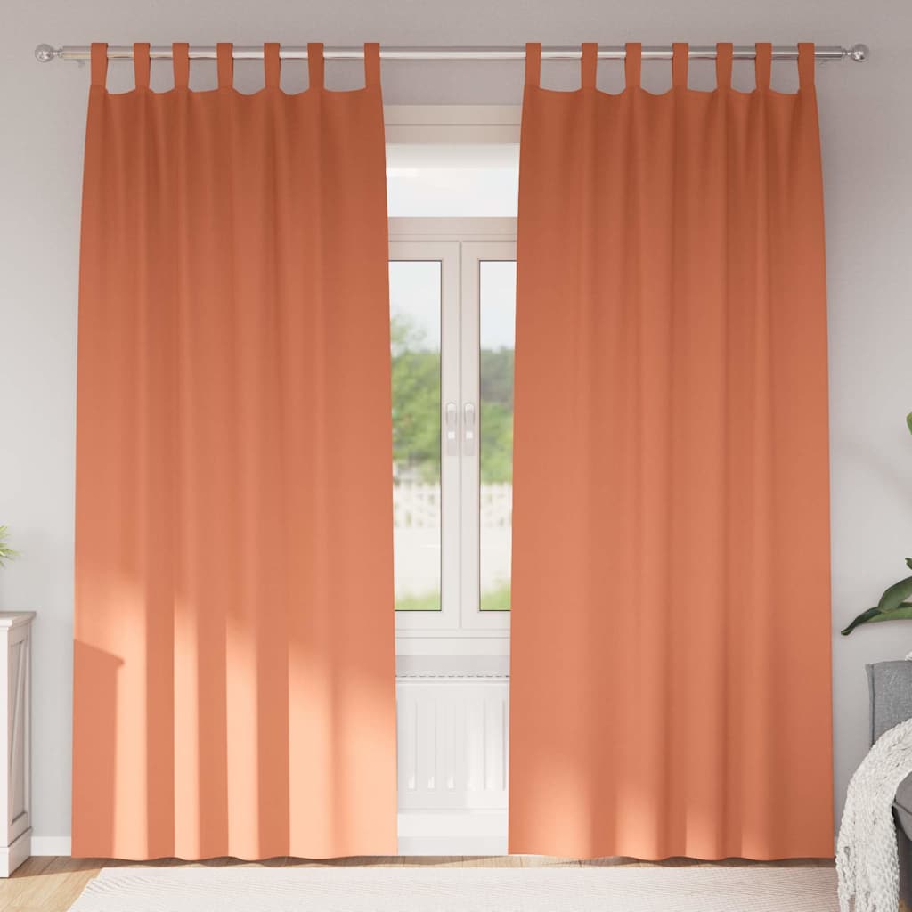 Mørklægningsgardiner med ringe 2 pcs Terrakotta 225 x 140 cm