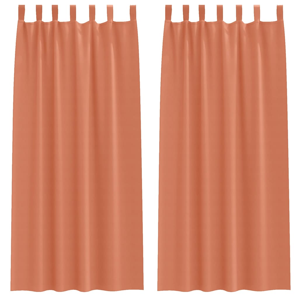 Mørklægningsgardiner med ringe 2 pcs Terrakotta 225 x 140 cm