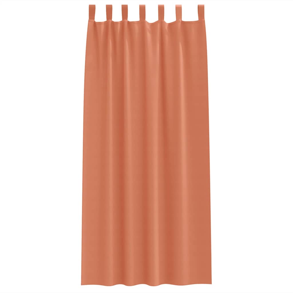 Mørklægningsgardiner med ringe 2 pcs Terrakotta 225 x 140 cm