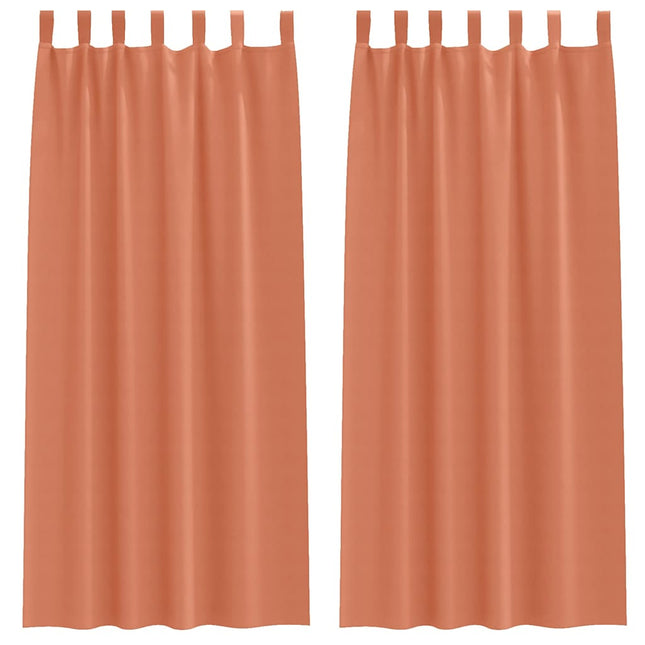 Mørklægningsgardiner med ringe 2 pcs Terrakotta 245 x 140 cm
