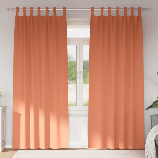 Mørklægningsgardiner med ringe 2 pcs Terrakotta 260 x 140 cm