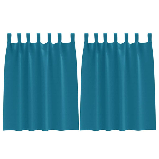 Mørklægningsgardiner med ringe 2 pcs Turkis 140 x 140 cm