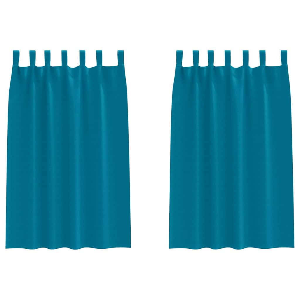 Mørklægningsgardiner med ringe 2 pcs Turkis 175 x 140 cm