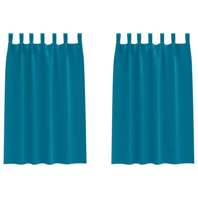 Mørklægningsgardiner med ringe 2 pcs Turkis 175 x 140 cm