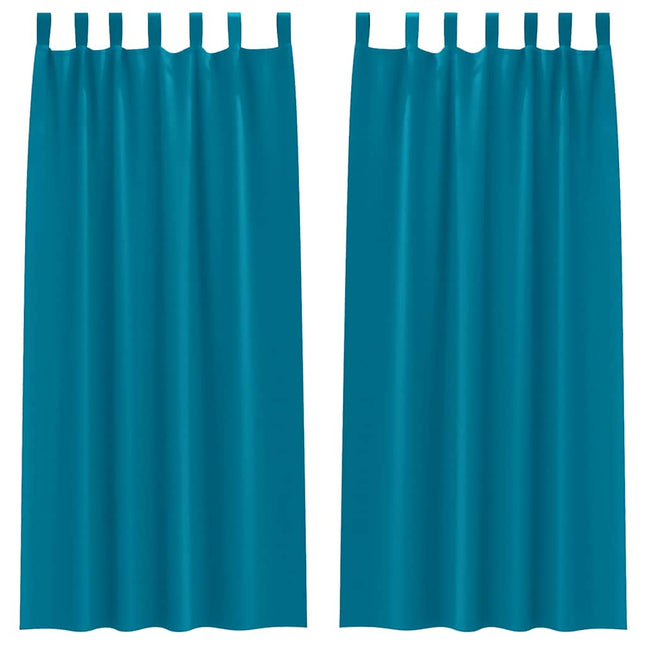 Mørklægningsgardiner med ringe 2 pcs Turkis 225 x 140 cm