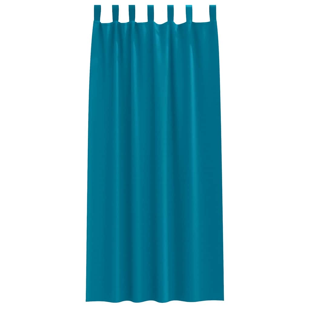 Mørklægningsgardiner med ringe 2 pcs Turkis 245 x 140 cm