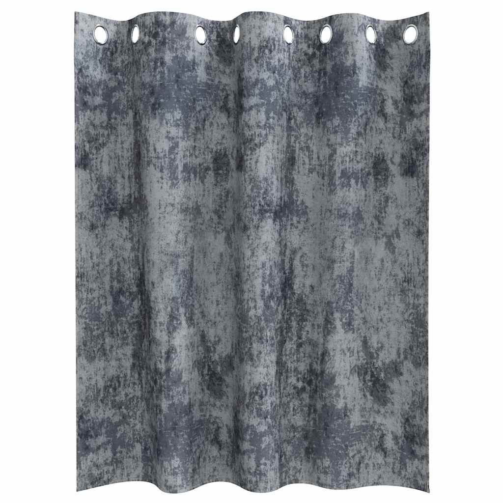 Velour Gardiner med gardiner 2 pcs Sølvgrå 140 x 140 cm Fløjl