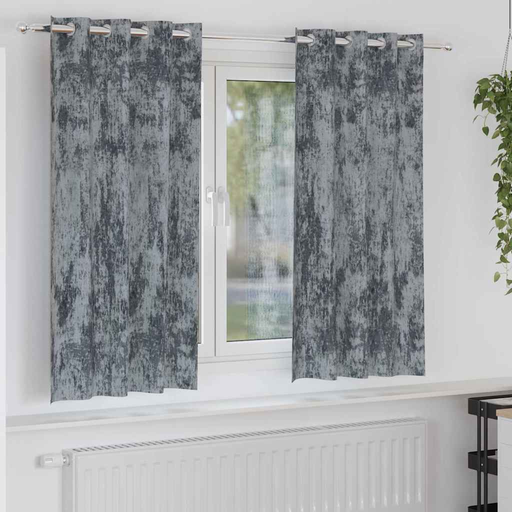 Velour Gardiner med gardiner 2 pcs Sølvgrå 175 x 140 cm Fløjl