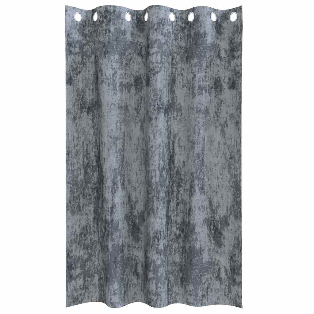 Velour Gardiner med gardiner 2 pcs Sølvgrå 175 x 140 cm Fløjl