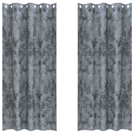 Velour Gardiner 2 stk. Sølvgrå 225 x 140 cm Fløjl