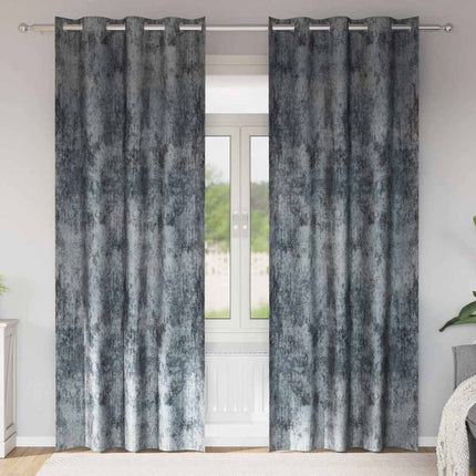 Velour Gardiner 2 stk. Sølvgrå 260 x 140 cm Fløjl