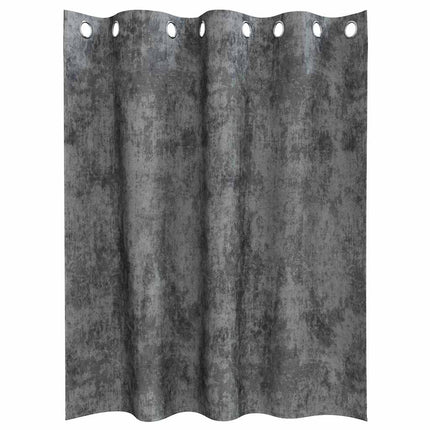 Velour Gardiner 2 stk. Grå 140 x 140 cm Fløjl