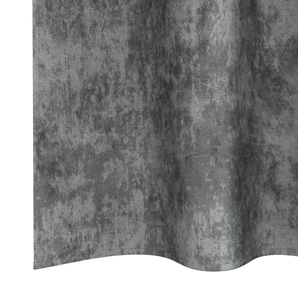 Velour Gardiner med gardiner 2 pcs Grå 175 x 140 cm Fløjl