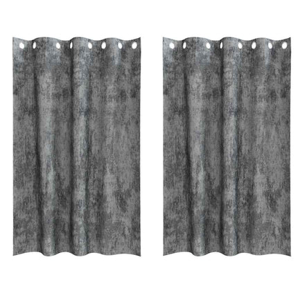 Velour Gardiner 2 stk. Grå 175 x 140 cm Fløjl