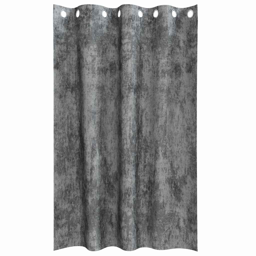 Velour Gardiner med gardiner 2 pcs Grå 175 x 140 cm Fløjl
