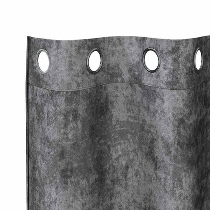 Velour Gardiner 2 stk. Grå 225 x 140 cm Fløjl