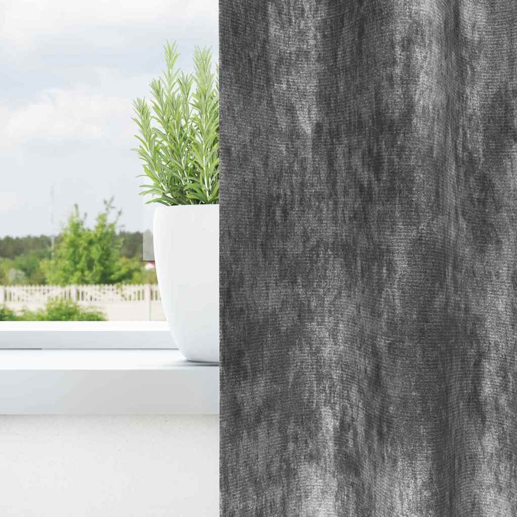 Velour Gardiner med gardiner 2 pcs Grå 260 x 140 cm Fløjl