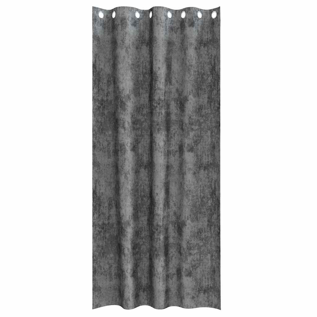 Velour Gardiner med gardiner 2 pcs Grå 260 x 140 cm Fløjl
