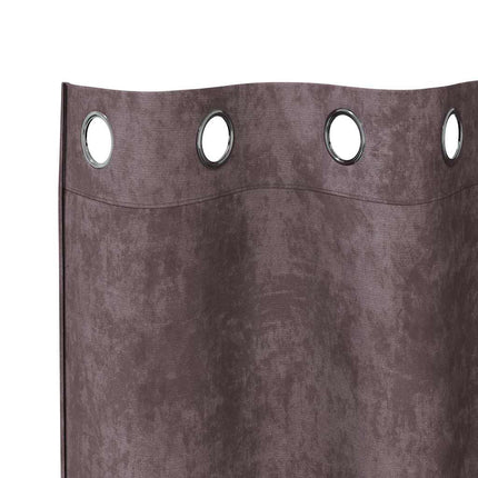 Velour Gardiner 2 stk. Brun 175 x 140 cm Fløjl