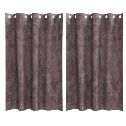 Velour Gardiner 2 stk. Brun 175 x 140 cm Fløjl