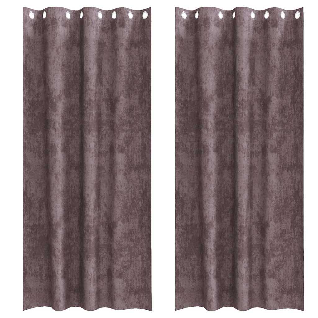 Velour Gardiner med gardiner 2 pcs Brun 225 x 140 cm Fløjl
